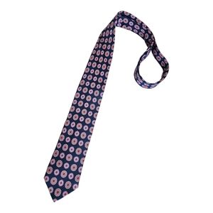 FINAMORE 1925 XL Blue Geometric Silk LUXURY Tie HANDMADE ITALY